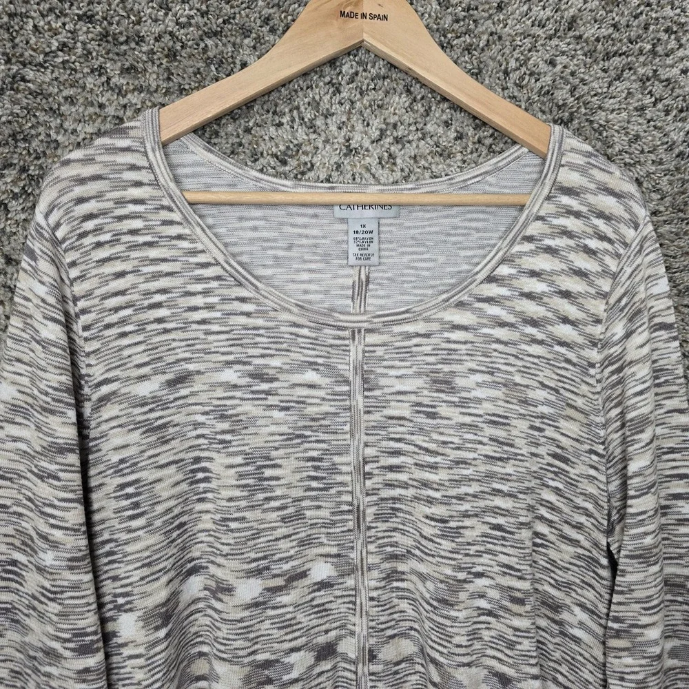 Catherines‎ Top Womens Plus 1X 18/20W Scoop Neck Knit Tunic Rayon Nylon